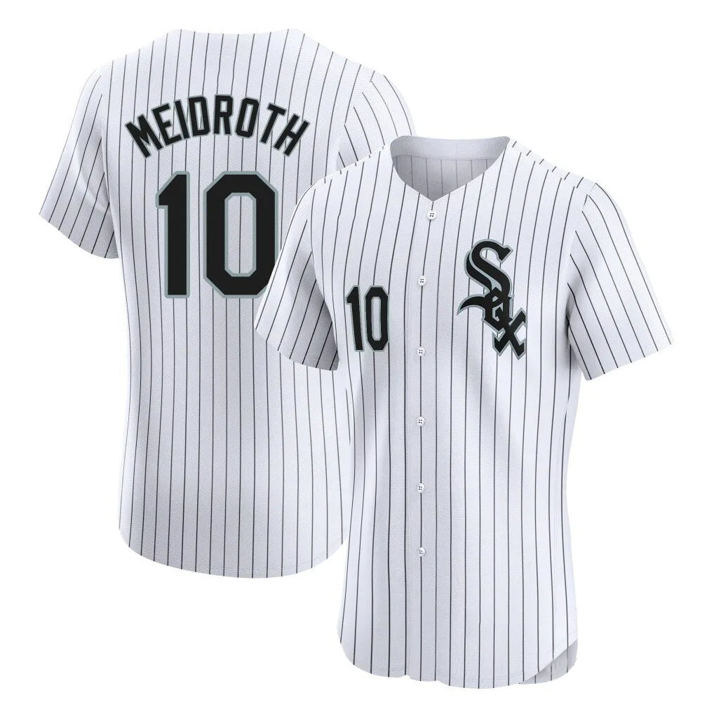 Chicago White Sox #10 Chase Meidroth Player White AmberGomez Stripe Limited Elite Home Stitched Jerseys