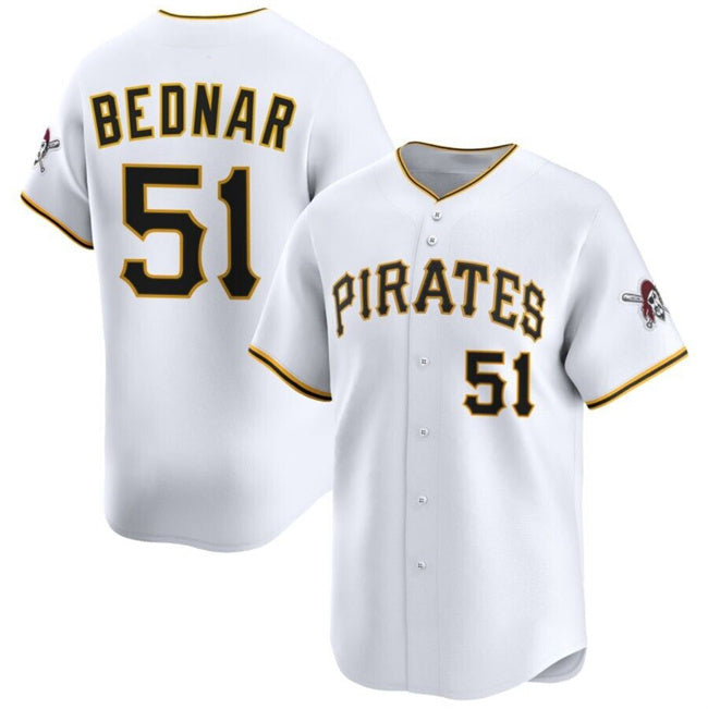 Pittsburgh Pirates #51 David Bednar White AmberGomez 2025 Home Limited Stitched Jersey