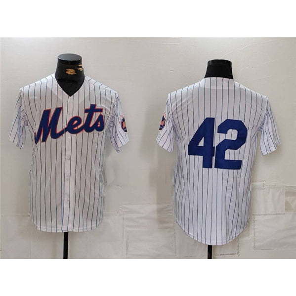 New York Mets #42 Jackie Robinson White AmberGomez Cool Base Stitched Jersey