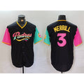 San Diego Padres #3 Jackson Merrill Black AmberGomez City Connect Cool Base Stitched Jersey
