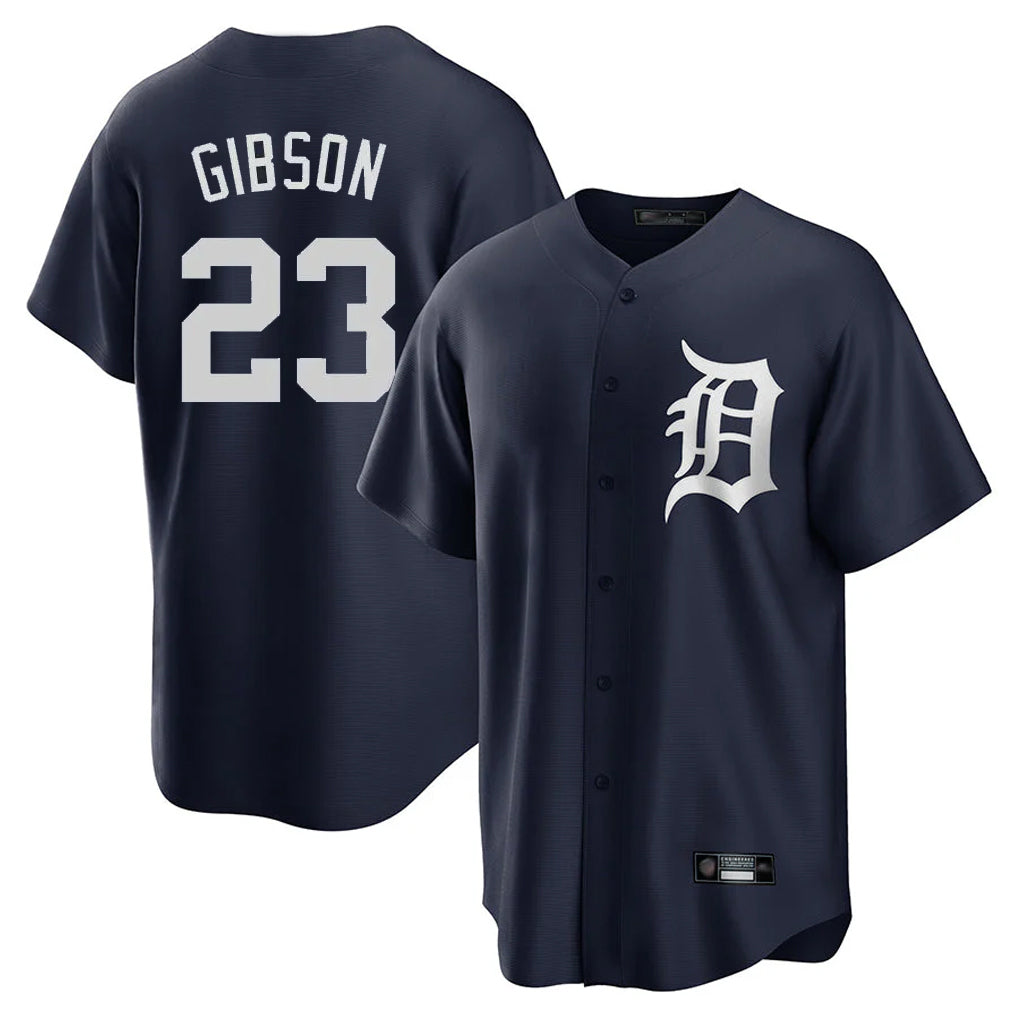 Detroit Tigers #23 Kirk Gibson Player Navy AmberGomez Game Home Stitched Jerseys