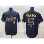 Los Angeles Dodgers #5 Freddie Freeman Black Gold AmberGomez Limited Stitched Jersey