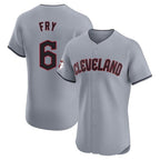 Cleveland Guardians #6 David Fry Player Gray AmberGomez Road Limited Elite Home Stitched Jerseys
