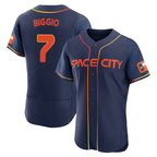 Houston Astros #7 Craig Biggio Player Navy AmberGomez City Connect Limited Elite Home Stitched Jerseys