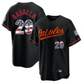 Baltimore Orioles #29 Samuel Basallo Player Black AmberGomez USA 250 Fourth of July Home Game Stitched Jerseys