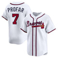 Atlanta Braves #7 Jurickson Profar White AmberGomez 2025 Home Limited Stitched Jersey