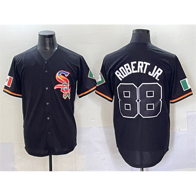 Chicago White Sox #88 Luis Robert Jr. Black AmberGomez Mexico Limited Stitched Jersey