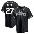 Colorado Rockies #27 Jordan Beck Player Black AmberGomez Fashion Out Home Game Stitched Jerseys