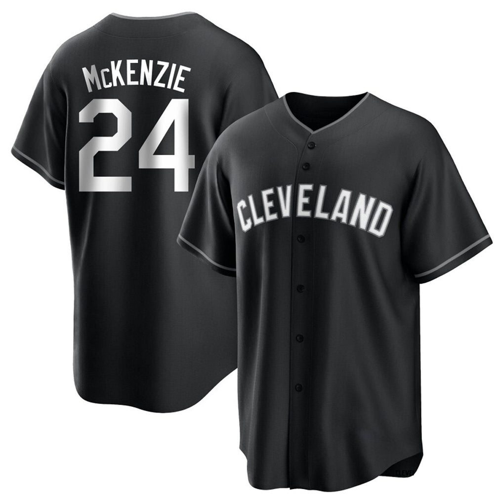 Cleveland Guardians #24 Triston McKenzie Player Black AmberGomez Home Game Stitched Jerseys
