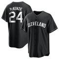 Cleveland Guardians #24 Triston McKenzie Player Black AmberGomez Home Game Stitched Jerseys