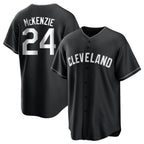 Cleveland Guardians #24 Triston McKenzie Player Black AmberGomez Home Game Stitched Jerseys