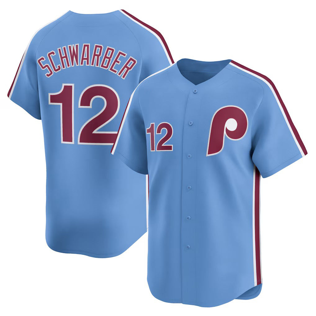 Philadelphia Phillies #12 Kyle Schwarber Light Blue AmberGomez Alternate Limited Jersey