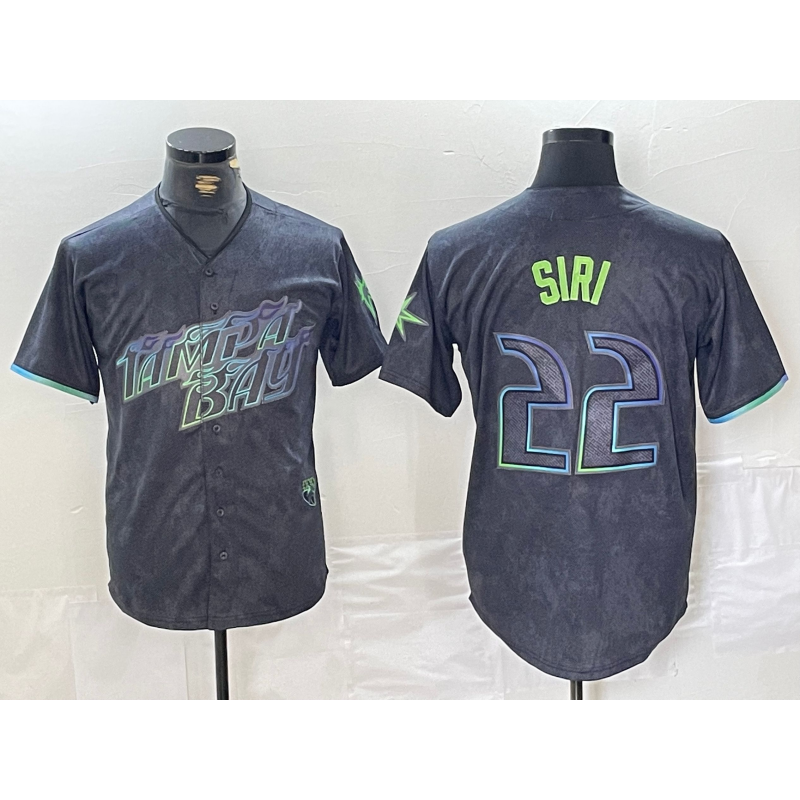 Tampa Bay Rays #22 Jose Siri Charcoal AmberGomez 2024 City Connect Limited Stitched Jersey