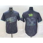 Tampa Bay Rays #22 Jose Siri Charcoal AmberGomez 2024 City Connect Limited Stitched Jersey
