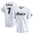 Houston Astros #7 Craig Biggio White AmberGomez Throwback Cooperstown Collection Limited Jersey