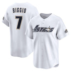 Houston Astros #7 Craig Biggio White AmberGomez Throwback Cooperstown Collection Limited Jersey