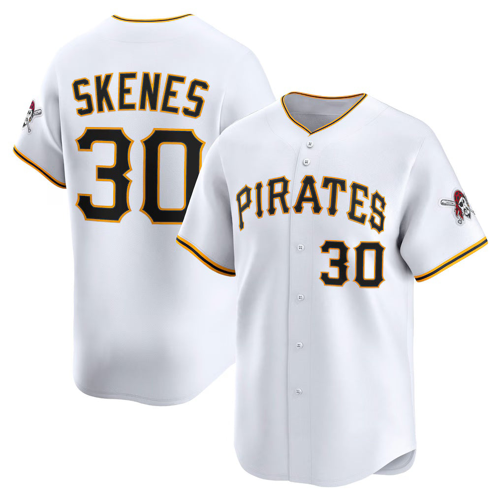 Pittsburgh Pirates #30 Paul Skenes White AmberGomez Home Limited Player Jersey