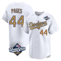 Los Angeles Dodgers #44 Andy Pages Player White Gold AmberGomez World Series Collection Limited Home Stitched Jerseys