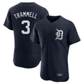 Detroit Tigers #3 Alan Trammell Player Navy AmberGomez Limited Elite Home Stitched Jerseys
