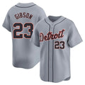 Detroit Tigers #23 Kirk Gibson Player Gray AmberGomez Home Limited Stitched Jerseys