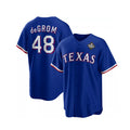 Texas Rangers #48 Jacob DeGrom Royal AmberGomez 2023 World Series Cool Base Stitched Jersey