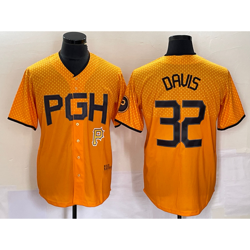 Pittsburgh Pirates #32 Henry Davis Yellow AmberGomez 2023 City Connect Stitched Jersey