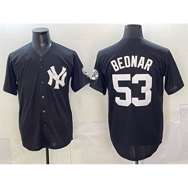 New York Yankees #53 David Bednar Black AmberGomez Stitched Jersey