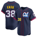 Cleveland Guardians #38 Steven Kwan Player Navy AmberGomez American League All-Star Edition Limited Home Stitched Jerseys