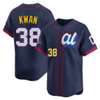 Cleveland Guardians #38 Steven Kwan Player Navy AmberGomez American League All-Star Edition Limited Home Stitched Jerseys