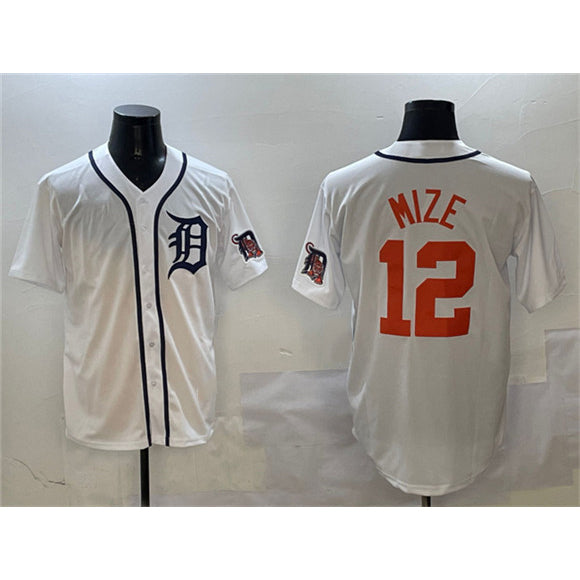 Detroit Tigers #12 Casey Mize White AmberGomez With Patch Cool Base Stitched Jersey