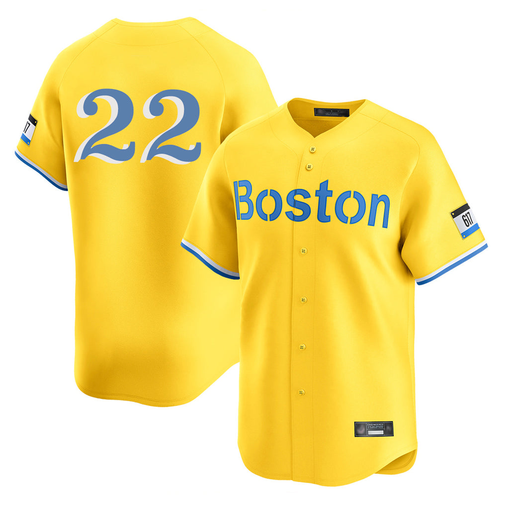 Boston Red Sox #22 Garrett Whitlock Player Yellow AmberGomez Limited Home Game Stitched Jerseys1