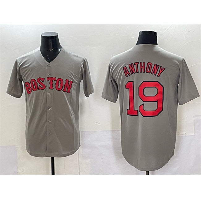 Boston Red Sox #19 Roman Anthony Gray AmberGomez Cool Base Stitched Jersey