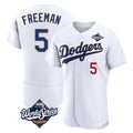 Los Angeles Dodgers #5 Freddie Freeman Player Gold White AmberGomez World Series 2026 Collection Stadium Limited Elite Stitched Jerseys