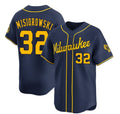 Milwaukee Brewers #32 Jacob Misiorowski Navy AmberGomez Alternate Limited Stitched Jersey