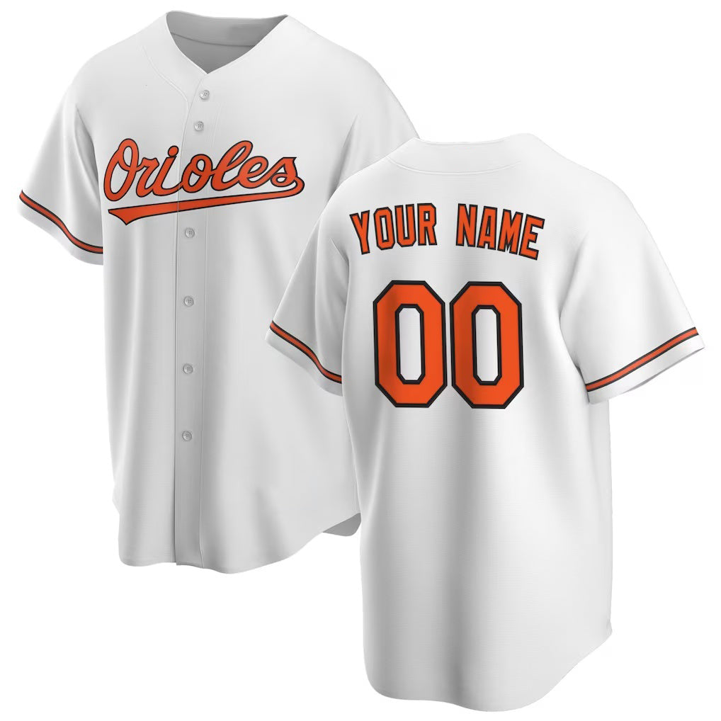 Custom Baltimore Orioles White AmberGomez Home Replica Jersey