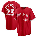 Toronto Blue Jays #25 Anthony Santander Red AmberGomez Canada Day Replica Jersey