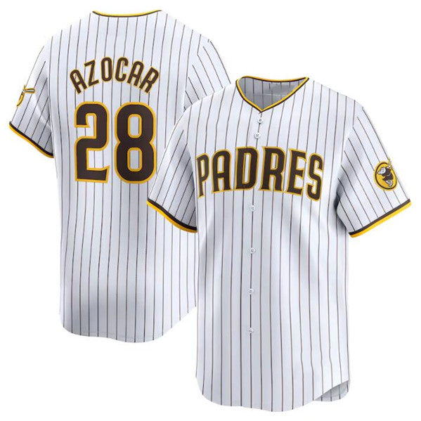 San Diego Padres #28 Jose Azocar White AmberGomez 2024 Home Limited Stitched Jersey
