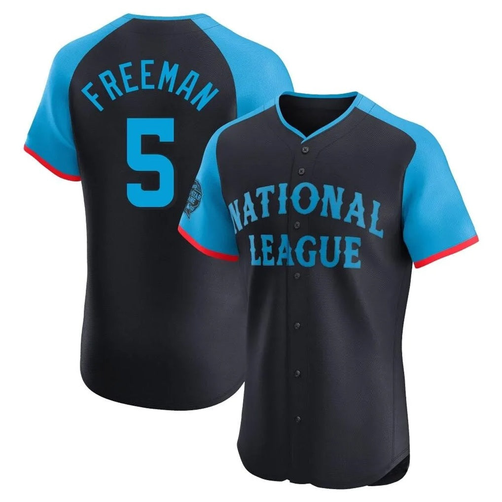 Los Angeles Dodgers #5 Freddie Freeman Player Black AmberGomez National League All-Star Limited Elite Home Stitched Jerseys