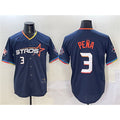 Houston Astros #3 Jeremy Pena Navy AmberGomez 2025 City Connect With Texas Patch Limited Stitched Jersey
