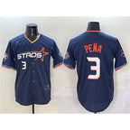 Houston Astros #3 Jeremy Pena Navy AmberGomez 2025 City Connect With Texas Patch Limited Stitched Jersey