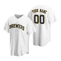 Custom Milwaukee Brewers White AmberGomez Stitched Cool Base Jersey