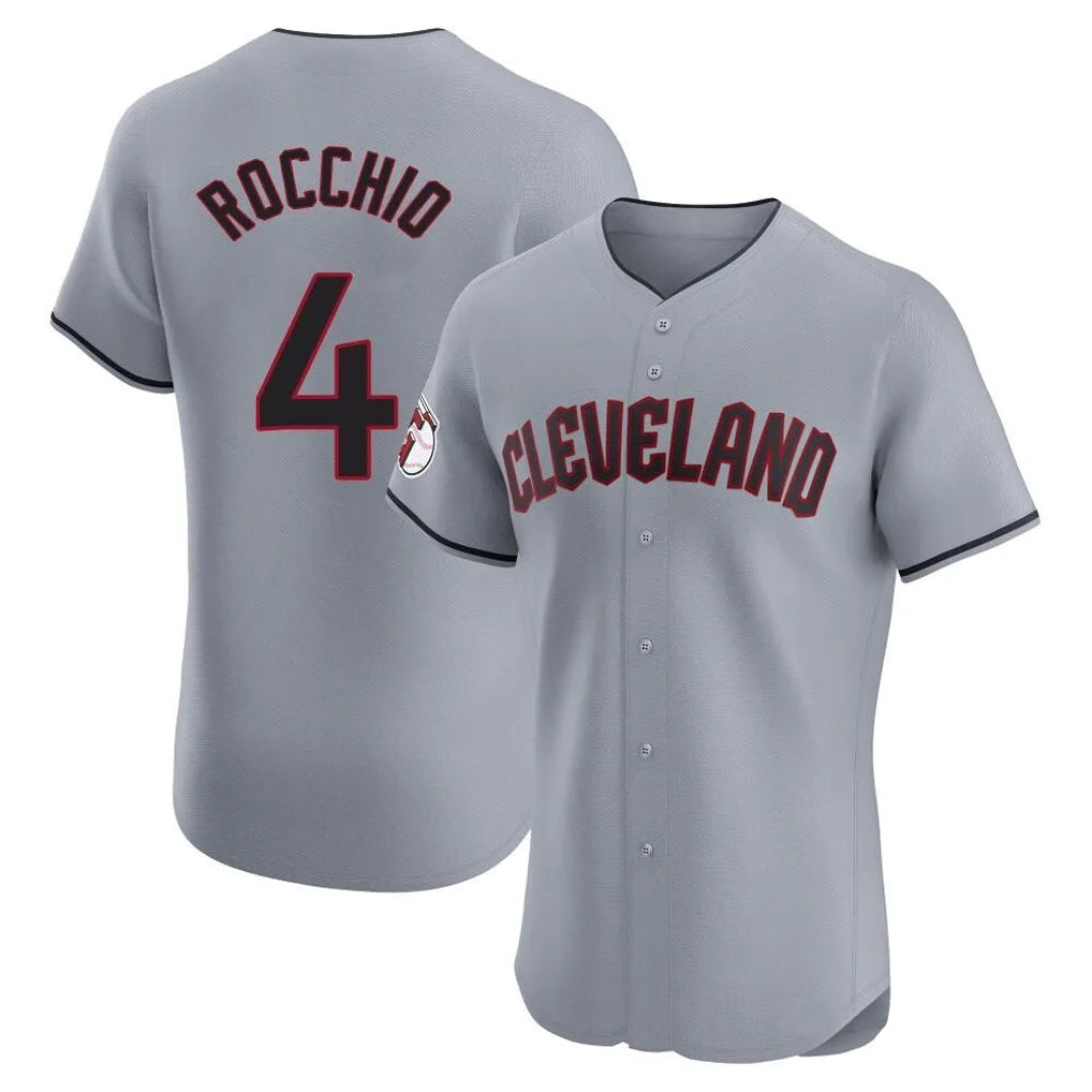 Cleveland Guardians #4 Brayan Rocchio Player Gray AmberGomez Road Limited Elite Home Stitched Jerseys