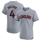 Cleveland Guardians #4 Brayan Rocchio Player Gray AmberGomez Road Limited Elite Home Stitched Jerseys