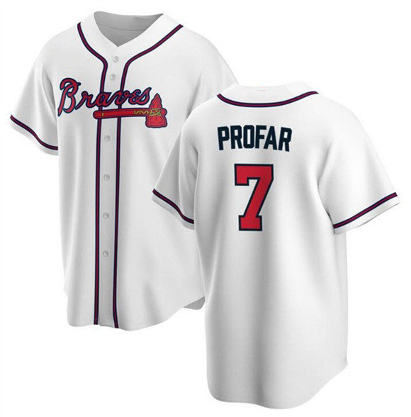 Atlanta Braves #7 Jurickson Profar White AmberGomez 2025 Cool Base Stitched Jersey