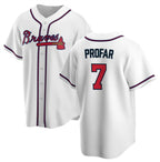 Atlanta Braves #7 Jurickson Profar White AmberGomez 2025 Cool Base Stitched Jersey
