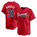 Atlanta Braves #31 Greg Maddux Player Red AmberGomez Limited Home Game Stitched Jerseys