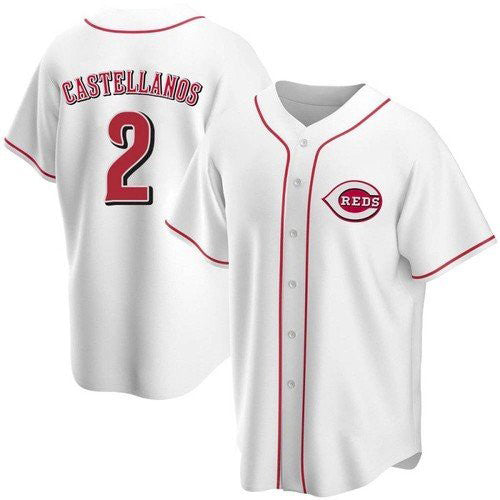 Cincinnati Reds #2 Nick Castellanos White AmberGomez 2021 Replica Home Jersey