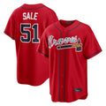 Atlanta Braves #51 Chris Sale Player Red AmberGomez Home Game Stitched Jerseys