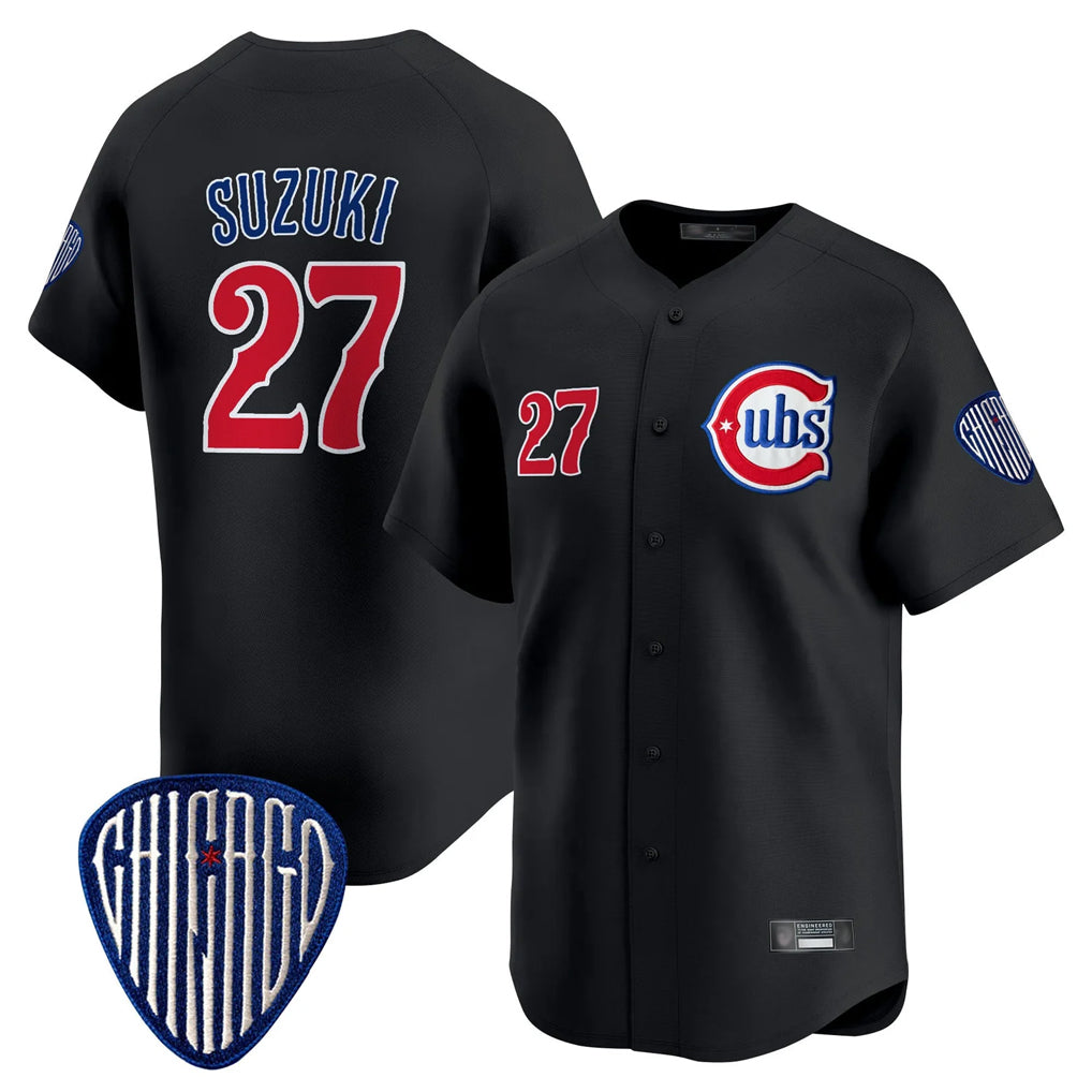 Chicago Cubs #27 Seiya Suzuki Player Black AmberGomez Vapor Premier Limited Home Stitched Jerseys