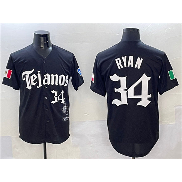 Texas Rangers #34 Nolan Ryan Black AmberGomez Mexico 2025 Vapor Premier Limited Stitched Jersey